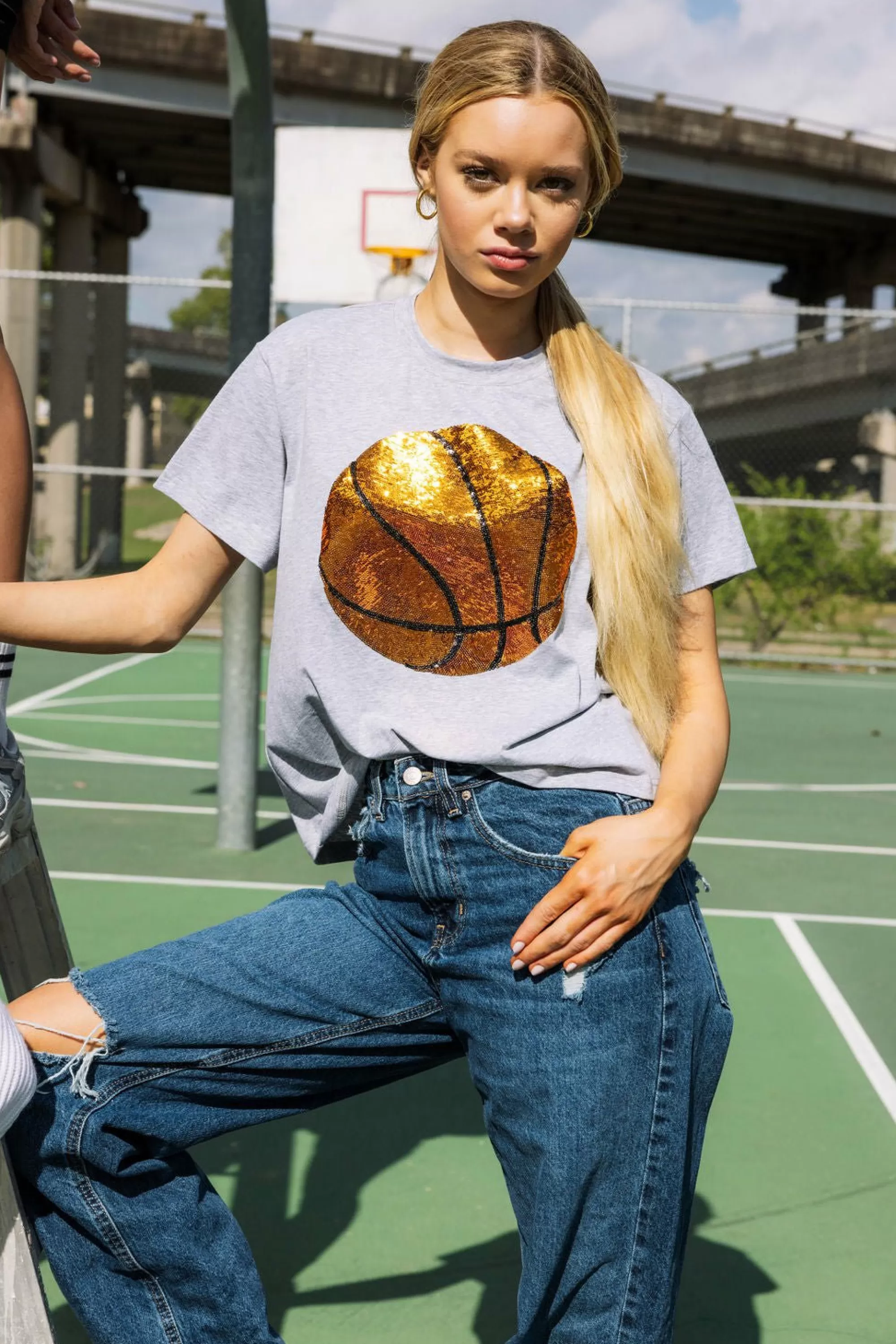 womens Queen Of Sparkles Basketball Tee