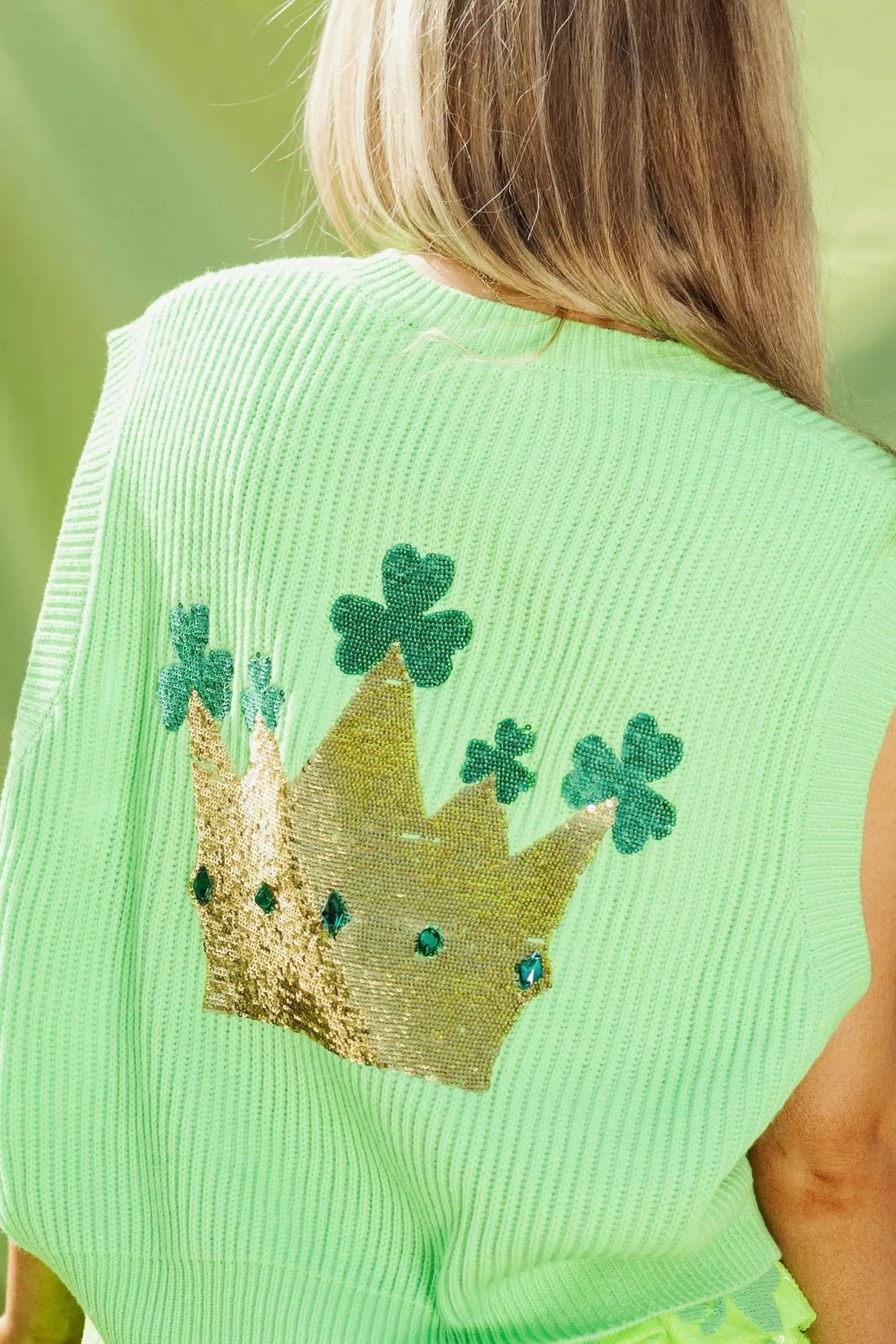 womens Queen Of Sparkles Lucky Queen Sweater Vest