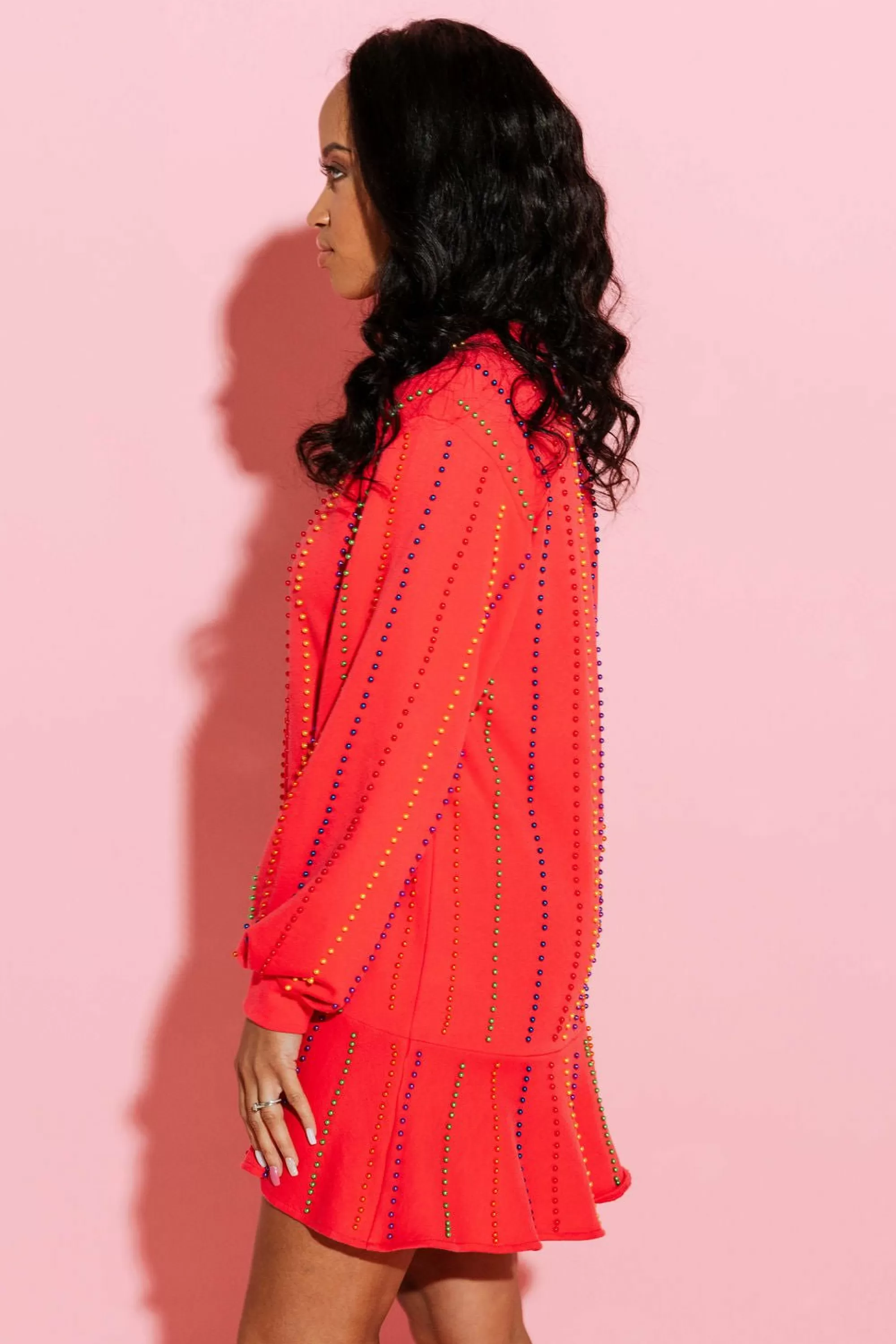 womens Queen Of Sparkles Red Pear Tripe Drop Wai T Dre